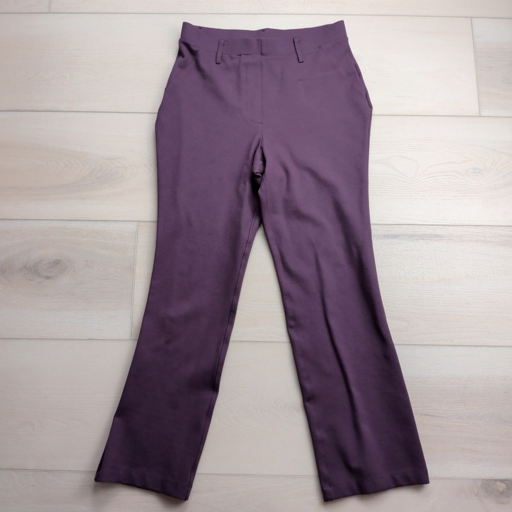 Quince Ultra Stretch Ponte Straight Leg Pants Womens Small Dark Orchid‎ Purple